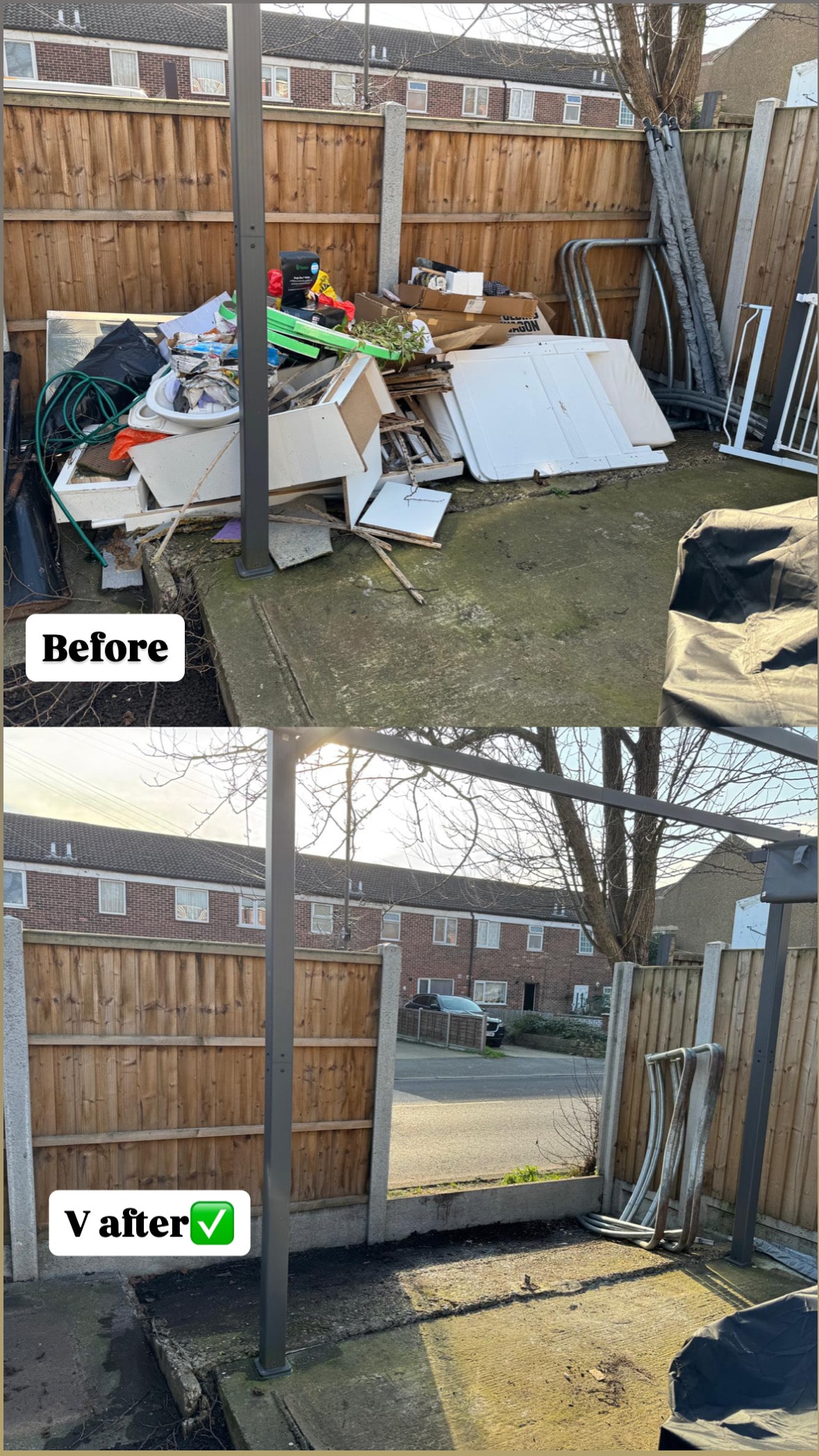 Back garden clearance — before and after