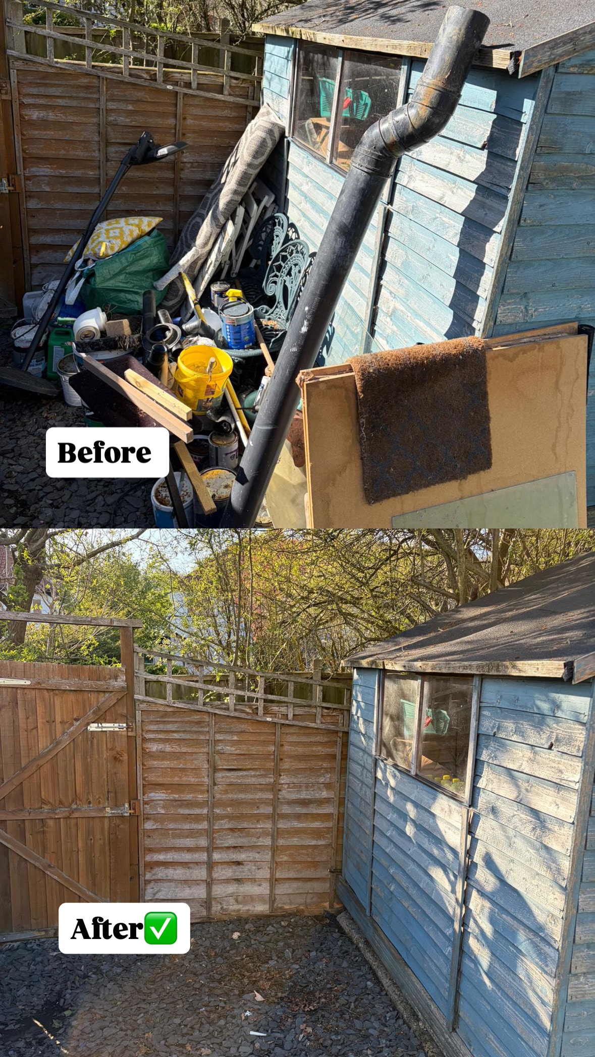 Garden shed clearance — before and after