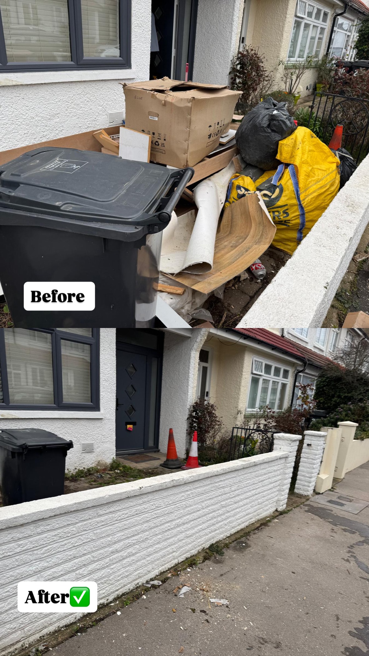 House front clearance — before and after
